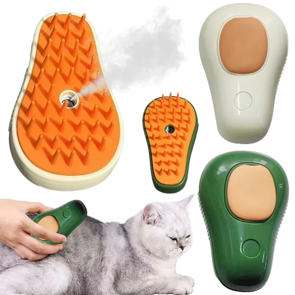 3-in-1 Electric Pet Steamer Brush for Grooming & Massage