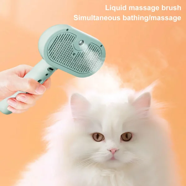 3-in-1 Cat Steam Grooming Brush for Shedding & Cleaning