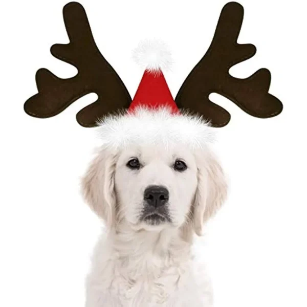 Dog Christmas Reindeer Antlers Costume Hat