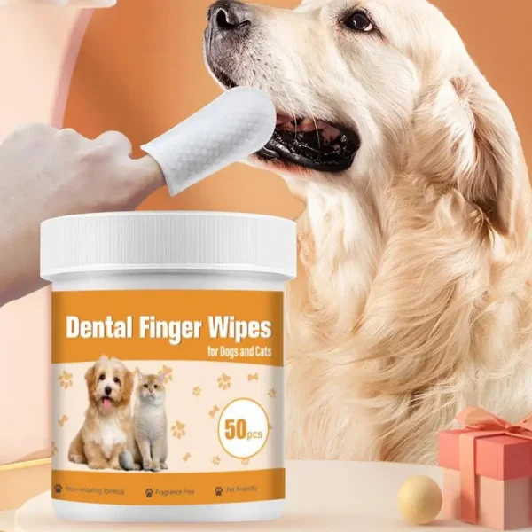 Dog Finger Teeth Cleaning Wipes – 50PCS