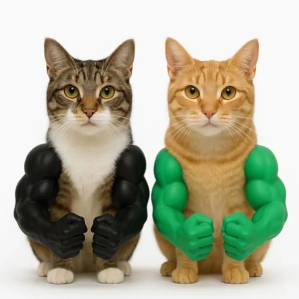 2-Pack Cat Muscle Costumes – Funny Halloween Outfits for Cats & Kittens