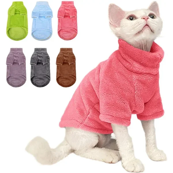 Warm Turtleneck Cat & Puppy Sweater Coat – Soft & Cozy Winter Pullover